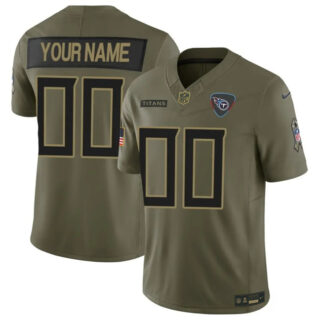 Men's Tennessee Titans Active Player Custom Olive 2025 F.U.S.E. Salute to Service Limited Stitched Football Jersey