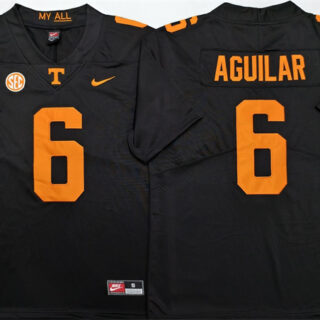 Men's Tennessee Volunteers #6 Joey Aguilar Black 2025 Stitched Jersey