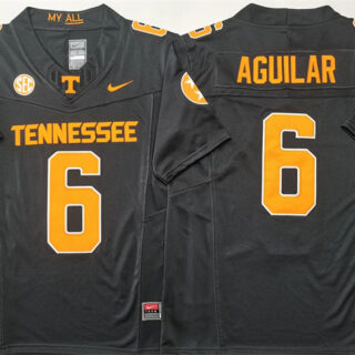 Men's Tennessee Volunteers #6 Joey Aguilar Black F.U.S.E. Stitched Jersey
