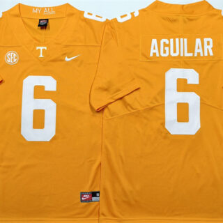 Men's Tennessee Volunteers #6 Joey Aguilar Orange 2025 Stitched Jersey