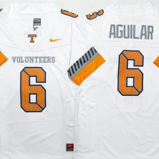 Men's Tennessee Volunteers #6 Joey Aguilar White 2025 F.U.S.E. Stitched Jersey 1