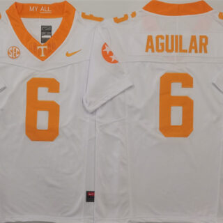 Men's Tennessee Volunteers #6 Joey Aguilar White 2025 F.U.S.E. Stitched Jersey