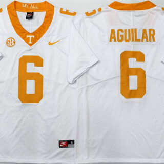 Men's Tennessee Volunteers #6 Joey Aguilar White 2025 Stitched Jersey