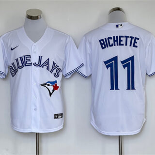 Men's Toronto Blue Jays #11 Bo Bichette White Cool Base Stitched Baseball Jersey