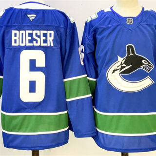 Men's Vancouver Canucks #6 Brock Boeser Royal 2024-25 Home Stitched Hockey Jersey