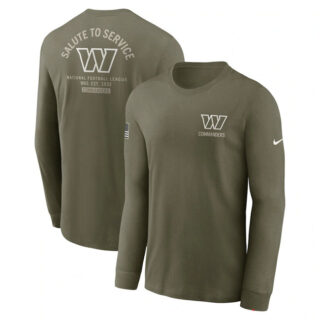 Men's Washington Commanders Olive 2025 Salute to Service Sideline Long Sleeve T-Shirt