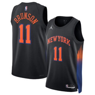 Men's #11 Jalen Brunson New York Knicks Jordan Brand Swingman Jersey Black