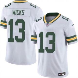 Men's Green Bay Packers #13 Dontayvion Wicks White 2025 Vapor Untouchable Limited Football Stitched Jersey