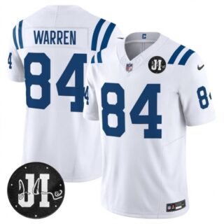 Men's Indianapolis Colts #84 Tyler Warren White 2025 F.U.S.E. Jim Irsay Vapor Limited Football Stitched Jersey