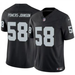Men's Las Vegas Raiders #58 Jackson Powers-Johnson Black 2025 F.U.S.E. Vapor Untouchable Limited Football Stitched Jersey