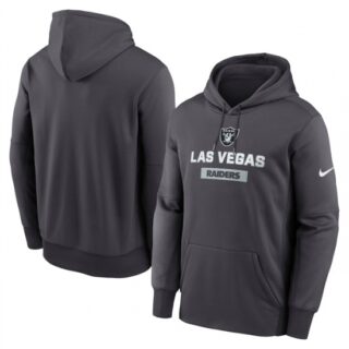 Men's Las Vegas Raiders Anthracite Toss Sweep Performance Pullover Hoodie