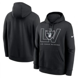 Men's Las Vegas Raiders Black Busted Play Club Fleece Pullover Hoodie