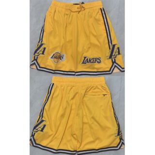 Men's Los Angeles Lakers Yellow 2025 Shorts (Run Small)