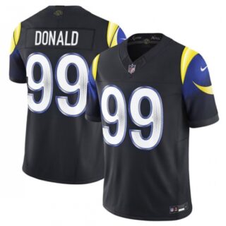 Men's Los Angeles Rams #99 Aaron Donald Black 2025 F.U.S.E. Rivalries Vapor Limited Football Stitched Jersey