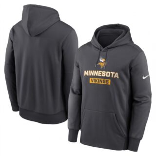 Men's Minnesota Vikings Anthracite Toss Sweep Performance Pullover Hoodie