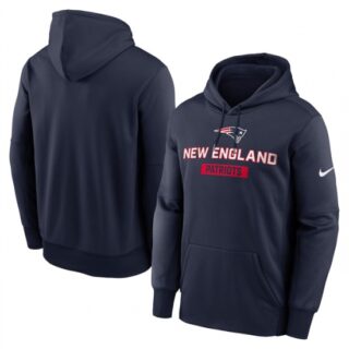 Men's New England Patriots Navy Toss Sweep Performance Pullover Hoodie
