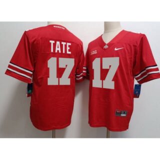 Men's Ohio State Buckeyes #17 Tate Red Limited Stitched Football Jersey
