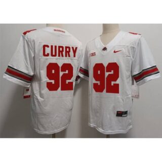 Men's Ohio State Buckeyes #92 Curry White Limited Stitched Football Jersey