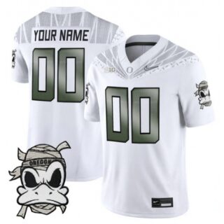 Men's Oregon Ducks Active Player Custom White 2025 F.U.S.E. Mummy Duck Vapor Limited V1 Stitched Football Jerseys