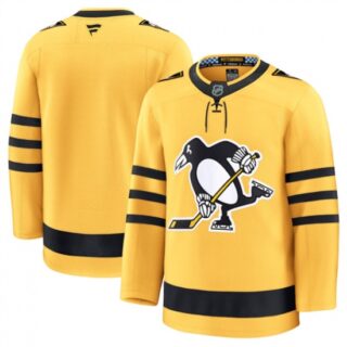 Men's Pittsburgh Penguins Blank Gold 2025 Alternate Stitched Hockey Jersey