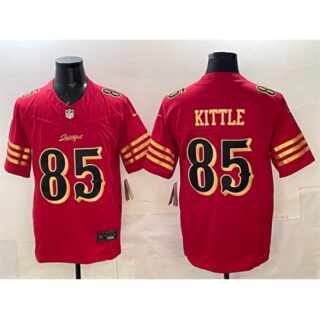 Men's San Francisco 49ers #85 George kittle Red Gold 2025 F.U.S.E. Rivalries Vapor Limited Football Stitched Jersey