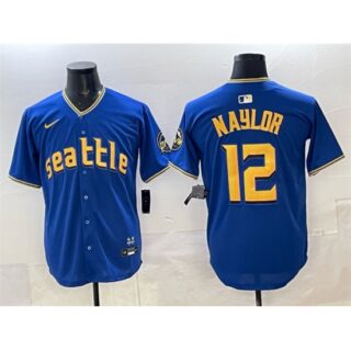 Men's Seattle Mariners #12 Josh Naylor Royal 2025 Limited Stitched jersey