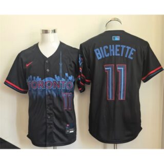Men's Toronto Blue Jays #11 Bo Bichette Navy 2024 City Connect Limited Stitched Baseball Jersey