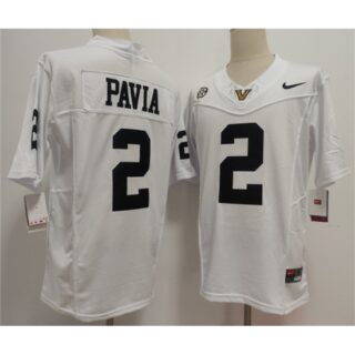 Men's Vanderbilt Commodores #2 Diego Pavia White 2024 F.U.S.E. Vapor Limited Stitched Football Jersey