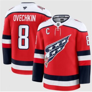 Men's Washington Capitals #8 Alexander Ovechkin Red 2025-26 C Alternate Stitched Hockey Jersey