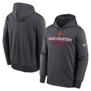 Men's Washington Commanders Anthracite Toss Sweep Performance Pullover Hoodie