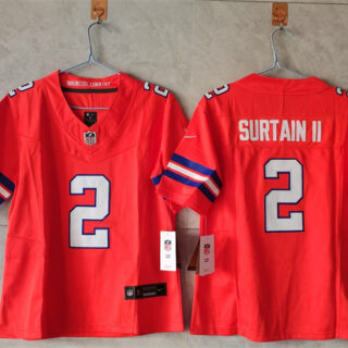 Women's Denver Broncos #2 Pat Surtain II Orange 2024 Throwback F.U.S.E Throwback Stitched Jersey(Run Small)