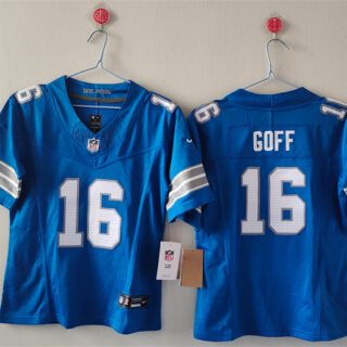 Women's Detroit Lions #16 Jared Goff Blue 2024 F.U.S.E. Vapor Limited Stitched Jersey(Run Smaller)