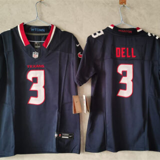 Women's Houston Texans #3 Tank Dell Navy F.U.S.E Vapor Stitched Football Jersey (Run Small)