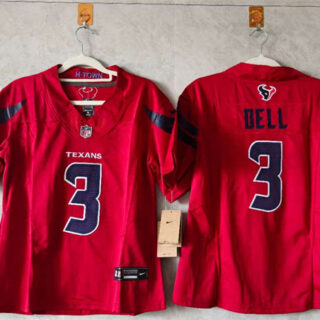 Women's Houston Texans #3 Tank Dell Red 2024 F.U.S.E Vapor Stitched Jersey (Run Small)