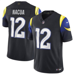 Women's Los Angeles Rams #12 Puka Nacua Black 2025 F.U.S.E. Rivalries Vapor Limited Stitched Jersey(Run Small)