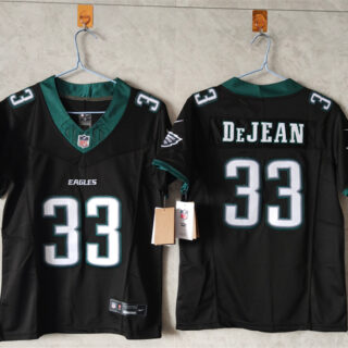 Women's Philadelphia Eagles #33 Cooper DeJean Black New F.U.S.E. Vapor Untouchable Limited Stitched Football Jersey(Run Small)