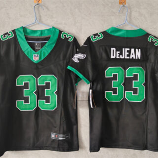 Women's Philadelphia Eagles #33 Cooper DeJean Black Throwback F.U.S.E. Vapor Untouchable Limited Stitched Football Jersey(Run Small)