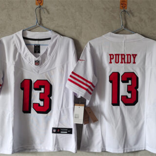 Women's San Francisco 49ers #13 Brock Purdy New White F.U.S.E Vapor Untouchable Stitched Jersey(Run Small)