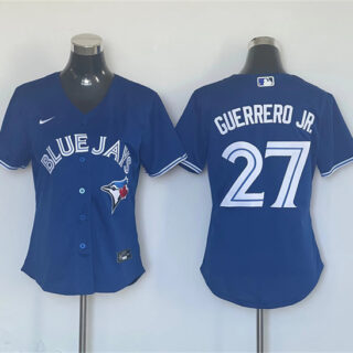 Women's Toronto Blue Jays #27 Vladimir Guerrero Jr. Blue Cool Base Stitched Baseball Jersey(Run Small)