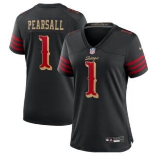 Women's San Francisco 49ers #1 Ricky Pearsall Black 2025 F.U.S.E. Rivalries Vapor Limited Stitched Football Jersey
