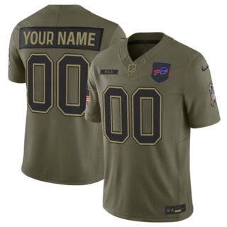 Youth Buffalo Bills Active Player Custom Olive 2025 F.U.S.E. Salute to Service Limited Stitched Football Jersey