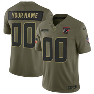 Youth Houston Texans Active Player Custom Olive 2025 F.U.S.E. Salute to Service Limited Stitched Football Jersey