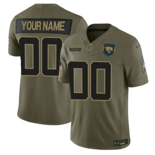 Youth Jacksonville Jaguars Active Player Custom Olive 2025 F.U.S.E. Salute to Service Limited Stitched Football Jersey