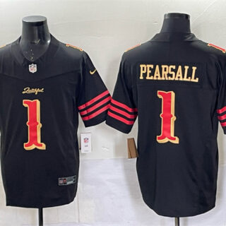 Youth San Francisco 49ers #1 Ricky Pearsall Black 2025 F.U.S.E. Rivalries Vapor Limited Stitched Football Jersey