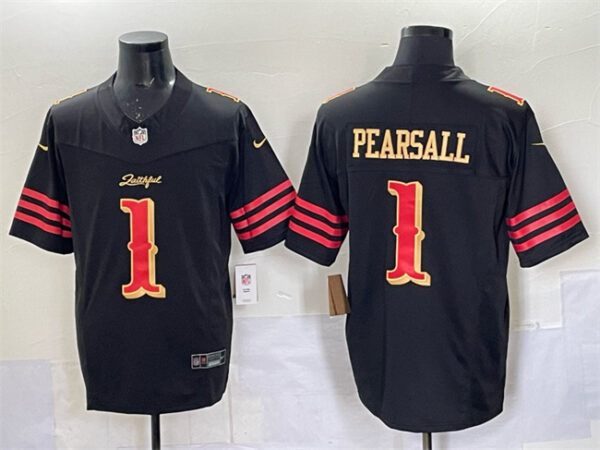 Youth San Francisco 49ers #1 Ricky Pearsall Black 2025 F.U.S.E. ??Rivalries?? Vapor Limited Stitched Football Jersey