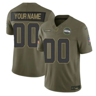 Youth Seattle Seahawks Active Player Custom Olive 2025 F.U.S.E. Salute to Service Limited Stitched Football Jersey