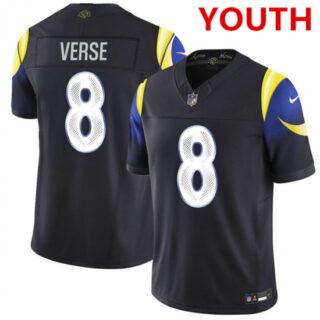 Youth Los Angeles Rams #8 jared verse midnight blue 2025 F.U.S.E. Rivalries vapor limited football stitched jersey