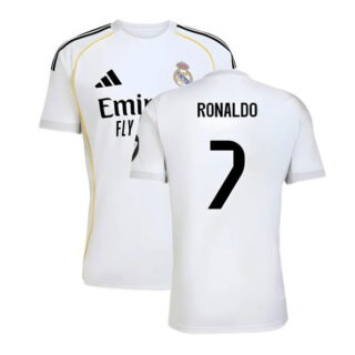 Men's 2025-2026 Real Madrid #7 Ronaldo Home Shirt