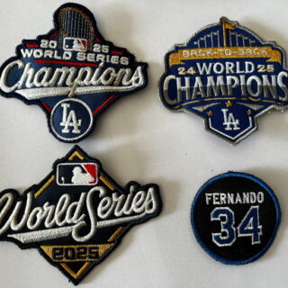 2025 Dodgers World Champions ,back to back Patch, #34 Stitched Patches Set