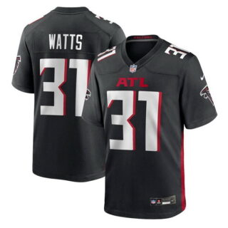 Men's Atlanta Falcons #31 Xavier Watts Black Stitched Game Jersey